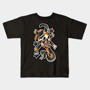 Skull and Snake Tattoo Design Kids T-Shirt